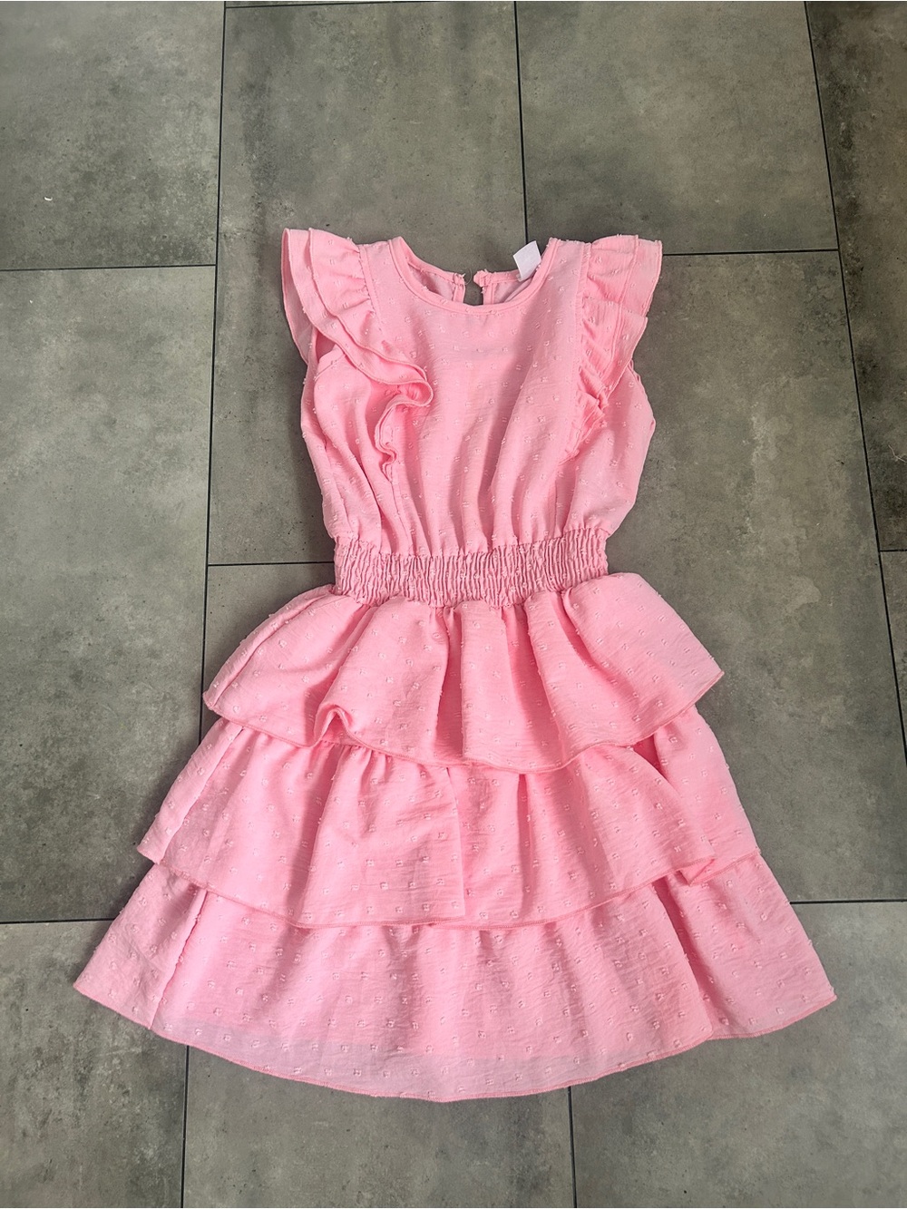 Tru Luv Los Angeles pink ruffle tiered mini dress 12